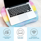 LAPGEAR MyStyle Lap Desk – Sunset Watercolor, Fits 15.6” Laptops | Dual-Bolster Microbead Cushion, Built-In Carry Handle, Ergonomic Curved Front Edge - Image 2