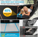 Convertible Dog Car Seat Cover for Back Seat Hard Bottom 400lb Waterproof | Full & Half Seat Dog Hammock,Built-in Seat Anchor Mesh Window,Heavy-duty Hard Bottom 400lb Capacity,Suitable for Most Car SUV - Image 4