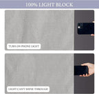 RYB HOME Natural Linen Textured French Door Window Curtains 100% Blackout | Self Adhesive, Thermal Insulated Privacy Energy Saving, Shades for Nursery Office Patio Glass Door, W34 x L69, 1 Panel - Image 4