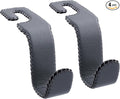 Car Headrest Hooks, Universal Car Seat Back Organizer Hanger, Premium Leather & Metal Construction, Multipurpose for Handbag, Purse, Coat, Ergonomic Design, 4 Pack Gray by Unknown