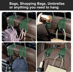 CoBak Purse Hook for Car - Universal Premium Stitched Leather and Aluminum-Magnesium Alloy Double Car Seat Back Storage Hook for Purses, Handbags, Bags (2 Pack),Emerald - Image 6