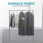 Lazebox 43" Travel Garment Bag with Accessories Zipper Pocket, Heavy Duty Suit Bag for Suits, Tuxedos, Dresses, Coats, Grey, 1 pack - Image 4