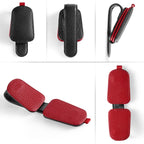 SINGARO Sunglasses Holder for Car, Leather Magnetic Buckle Sun Visor Sunglass Clip, Ticket Card Storage Glasses Clip, Car Interior Accessories for Men and Women（2PCS Black-red） - Image 4