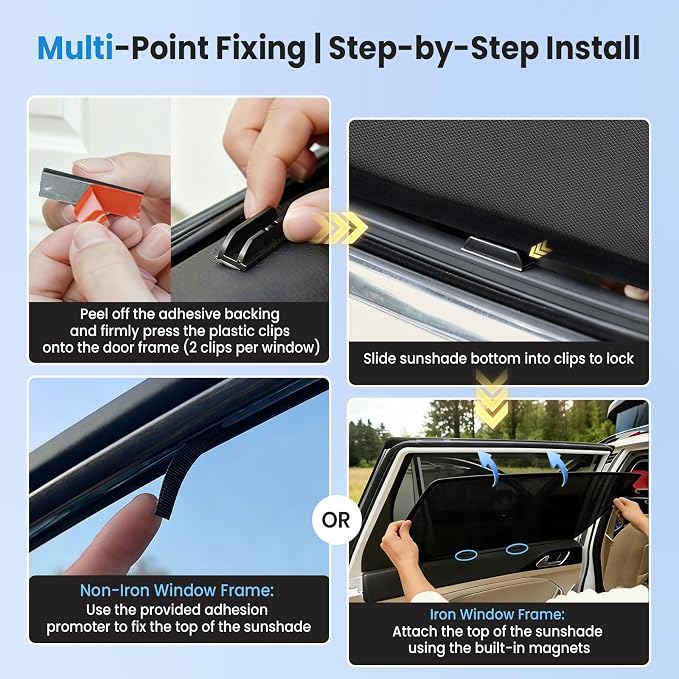 KUST Car Window Shades for 2017-2022 Honda CR-V CRV Accessories, Breathable Mesh Magnetic Window Covers, Rear Back Side Window Sun Shades UV Block Privacy Protection for Baby Camping Napping 2PCS - Image 8