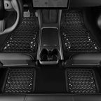 CAR PASS Bling Diamond Car Mats Rubber Floor Mats Full Set Anti-Slip 3D Rhombus Waterproof Trim to Fit Liner Universal Glitter Crystal Sparkly Shining Rhinestone Girl Women SUV Sedan, Black Diamond - Image 3