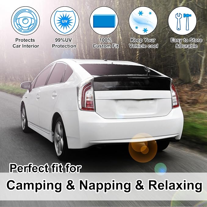 TINGLU Window Shades for Toyota Prius Hatchback 2010-2015 (Not for Prius C or Prius V) 10PCS Accessories Full Windows Rear Triangular Windshield Sun Shade Sun UV Rays Privacy Protection for Camping - Image 6