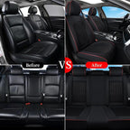 Coverado Seat Covers Full Set, Seat Covers for Cars, Car Seat Covers Winter, Breathable Faux Leather Car Seat Protector Car Seat Cushion, Black Car Seat Covers Universal Fit for Most Cars SUVs Trucks - Image 7