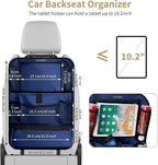 LUCMO Car Backseat Organizer with Touch Screen Tablet Holder,Dark Blue | 2 Pcs,9 Storage Pockets,Clear Tablet Holder,Protectors Kick Mats,Travel Accessories,Seat Cover,Road Trip Essentials - Image 6