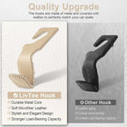 LivTee Beige Superior Leather Car Seat Back Headrest Hook, Auto Seat Hook Hangers Interior Accessories for Purse Coats Umbrellas Grocery Bags Handbag, 2-Pack - Image 4