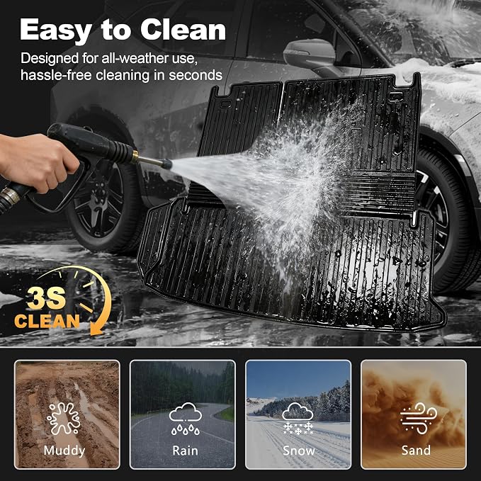 Cargo Mat Fit for Toyota Grand Highlander 2024 2025 2026 with Seat Back Mat | Not for Highlander, 2-in-1 Cargo Liner, Custom Fit, All-weather Protection, Waterproof, Easy to Clean, Heavy Duty - Image 6