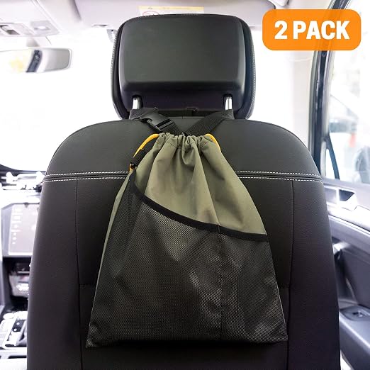 GNEGNI 2PCS Hanging Car Garbage Can - Waterproof Leakproof Trash Bag | Car Trash Can with Durable Leakproof Lining, Keeps Vehicle Clean and Neat - Image 2