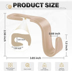 SINGARO 4 Pack Car Seat Headrest Hooks, Vehicle Back Seat Hanger Storage Organizer for Purse Handbag Backpack Coat Grocery, 360° Rotating Heavy Duty Holds 44lbs, Beige - Image 2