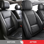 MIROZO Seat Covers,Leather Seat Cover Full Coverage for SUV Sedan Trucks | Black Seat Covers Full Set,Waterproof Leather Car Seat Covers,Universal Seat Protector For SUV Sedan Truck - Image 6