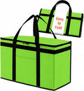 NZ home Insulated Food Bag, Portable Cooler Tote (2XL, Green, 1 Pack) | Large thermal bag, For cold & hot food, Soft sided cooler, Heavy duty carrier, Grocery shopping, Food delivery, Catering bag by NZhome
