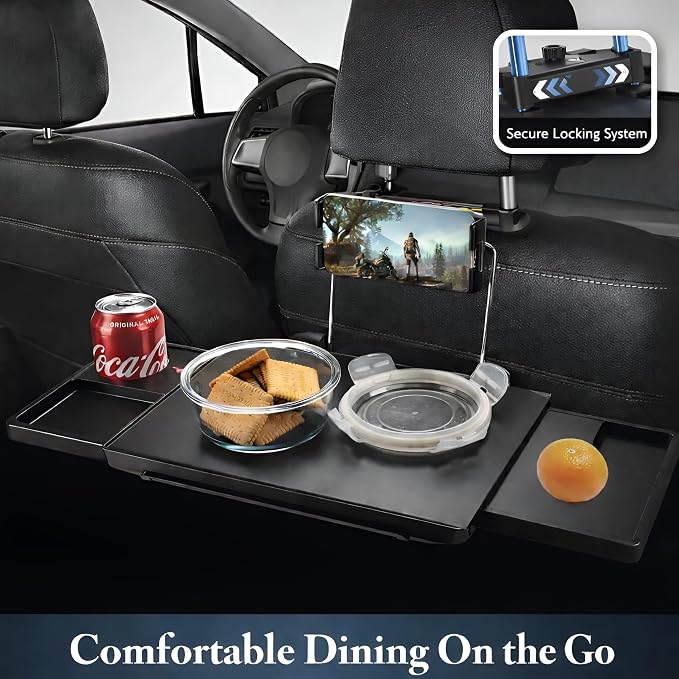 2-in-1 Car Steering Wheel Tray & Car Desk for Laptop with Phone Holder – Height Adjustable Steering Wheel Desk, Car Laptop Desk & Food Tray, Car Table Tray – Fits Cars, SUVs & Trucks - Image 5