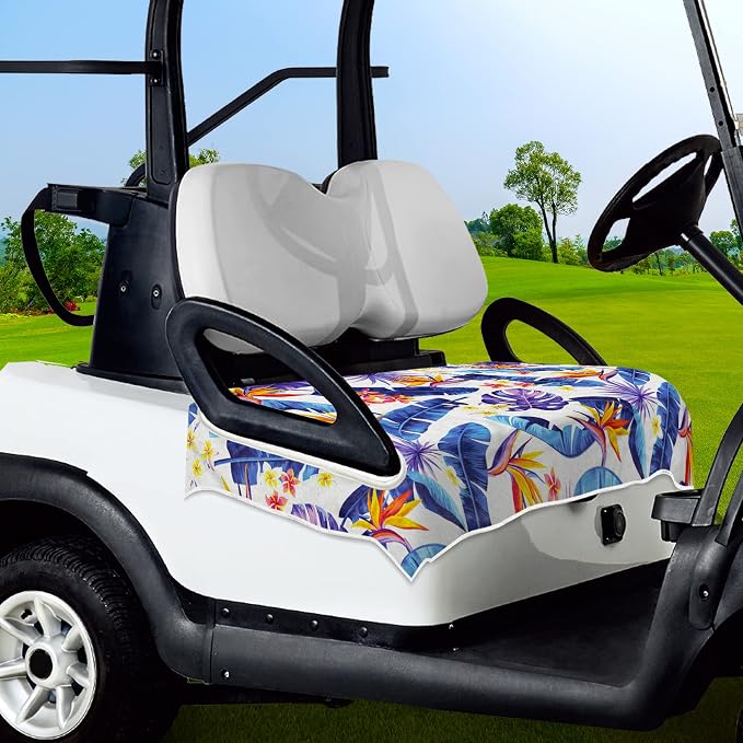 ENYORSE Golf Cart Seat Covers, Tropical Floral Seat Towel Blanket, Soft Breathable Microfiber, Keeps Seats Cool & Comfortable, 51”x31”, Fits 2 & 4 Passenger EZGO, Yamaha,Club Car Carts - Image 2