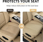 Black Panther 1 Pair of PU Car Seat Covers, Full Wrapping Front Bottom Seat Protector Compatible with 95% Vehicles, Anti-Slip (W 21.26''×D 20.86”), Beige - Image 5