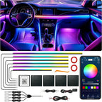 Interior Car LED Strip Light with Wireless APP, RGB 10 in 1 Acrylic LED Light for Car with Dynamic Dreamcolor, Dual Zone Control Car Ambient Lighting Kits, Inside Neon Strip with Music Mode (10 in 1) by SAMGCHI