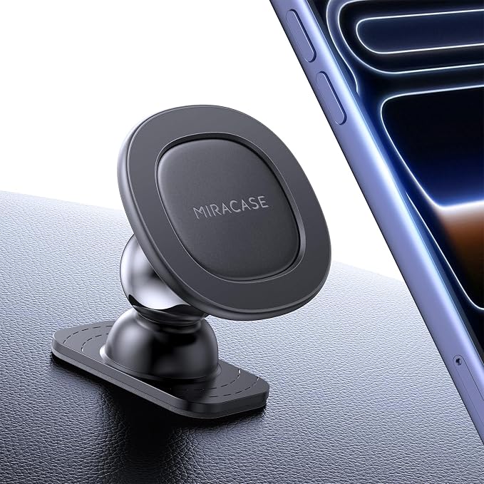 miracase for MagSafe Car Mount【Strong Magnets】 Magnetic Phone Holder for Dashboard，360 Adjustable Car Phone Holder, Compatible with Garmin GPS iPhone Android and All Smartphones, Black by Miracase