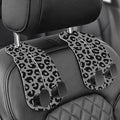 WOCOCN Purse Holder for Car, 2 Pack Heavy Duty Purse Hanger for Car,Leopard | PU Leather Car Seat Hooks for Purses and Bags, Cute Floral Headrest Organizer for Handbags & Backpacks by WOCOCN