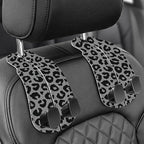 WOCOCN Purse Holder for Car, 2 Pack Heavy Duty Purse Hanger for Car,Leopard | PU Leather Car Seat Hooks for Purses and Bags, Cute Floral Headrest Organizer for Handbags & Backpacks by WOCOCN