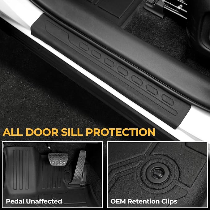 Floor Mats for 2026 Toyota RAV4 Hybrid Accessories | w/o Subwoofer, Full-Coverage Set with Cargo Liner & Backrest Protector, Odorless TPE, All-Weather Protection, 3D Laser Fit - Image 4