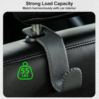 Car Seat Headrest Hook Heavy Duty 55lb Metal Hanger with Leather for Bags | Universal Vehicle Seat Back Organizer, Ergonomic Design, Hang Groceries Handbag Backpack Water Bottle, 2 Pack Gray - Image 5