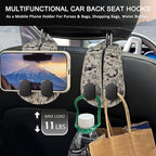 Blusabaca 2PCS Car Seat Headrest Hooks, Purses Bags Holder, Goth Bats | PU Leather, Double Metal Back Storage Hangers for Grocery Bags Handbags Bottles Coats Phones, Car Accessories Organization - Image 3