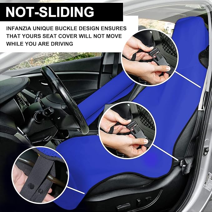 Neoprene Waterproof Car Seat Cover, Royal Blue 1pc, Non-Slip | Car Seat Protector, Sweat-proof, Universal Fit SUV & Truck, Machine Washable, For Gym, Yoga, Pets, Workout, Beach, Swimming - Image 6