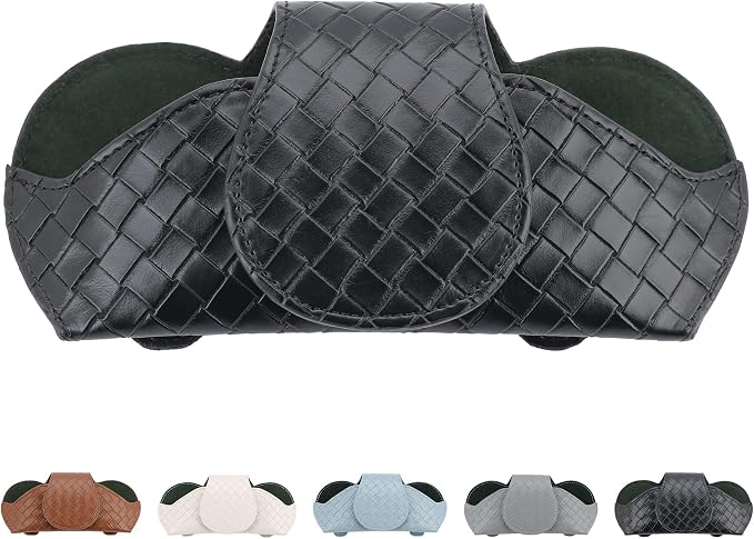 KINIVA Sunglasses Holder for Visor - Leather Glasses Case with Clips for All Car Models (Black) by KINIVAFashionJewelry