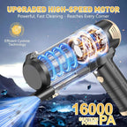 KMM Handheld Car Vacuum Cleaner, 16000PA Hand Held Vacuum & Air Duster | Strong Suction, 120W High Power, Portable, Cordless, Rechargeable, Multi-Nozzles & LED Liht, for Home, Car, Office, Pet - Image 2