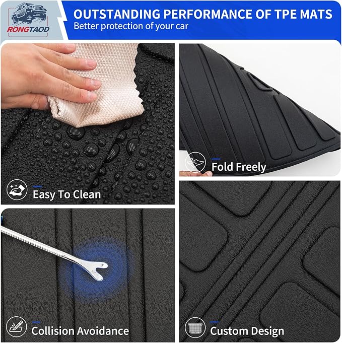 Rongtaod 2nd Row Kick Mats for 2026 Hyundai Palisade 7 Seats | Captain Chairs,Back Seat Cover Protector Cargo Mat TPE All Weather 2nd Row Backrest Mats for Palisade Accessories - Image 6
