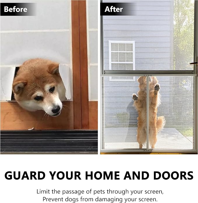 Guardian Steel Pet Grille Screen Door Protector for Dogs Pets Cats Scratch Protector Replacement (White, 48 inch) Screen Door Guard Pet Proof Rv Screen Door Grill Guards - Image 4