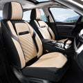 Coverado Car Seat Covers Front Set, Luxury Nappa Leather Seat Covers Universal Fit Waterproof Non-Slip Breathable Automotive Seat Protectors for Cars, SUVs, Trucks by COVERADOAUTO