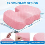 Seat Cushion, Memory Foam Office Chair Cushion - Pink, XX-Large | for Car Seat, Airplane, Desk Chair - Sciatica & Hip & Coccyx Pain Relief Cushion for Long Sitting Office Workers, Car Drivers - Image 2