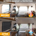 EcoNour RV Magnetic Window Shade for Side Door,Foldable UV Protection Cover | Blackout Winnebago Itasca Sunova Class A RV Entry Doors | 4 Hook & Loop Waterproof Oxford Fabric | Large (27" ×18") - Image 8