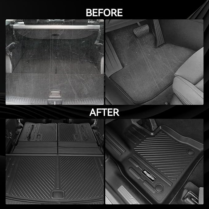 Floor Mats for 2018-2024 Ford Expedition Max 8 Seats/Bench Seats | Trunk Mat and Backrest Mat & Door Sill Guard All Weather TPE Protector Odorless Full Set Interior Accessories Floor Liners - Image 6