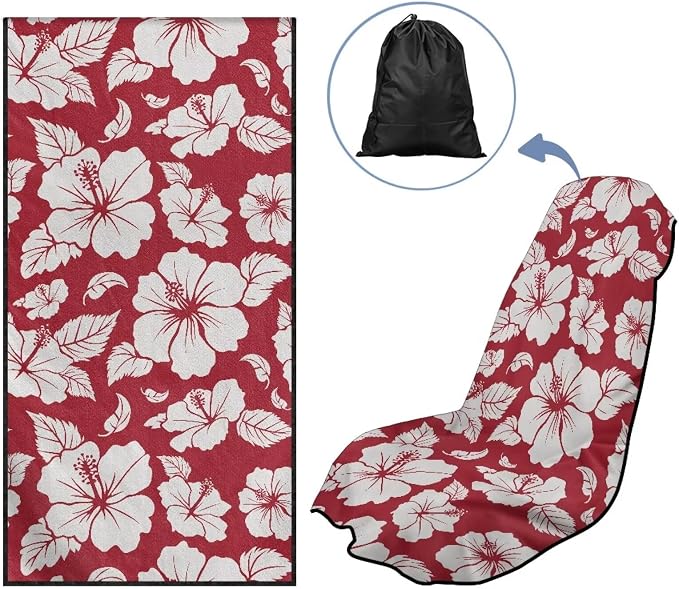 Horeset Hibiscus Flower Car Seat Towel Covers Anti-Slip Car Seat Cover Protection Washable Vehicle Seat Protectors Easy Installation Machine Washable for Trucks SUV - Image 5