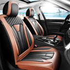 Fit Camry Premium Leather Car Seat Covers for Toyota Camry 2012-2025 2026 - Waterproof，Breathable，All-Weather Seat Cushion Protecto & Airbag Compatible, Full Set Brown&Black by Unknown