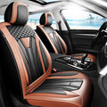 Fit Prius Premium Leather Car Seat Covers for Toyota Prius 2001-2025 2026 - Waterproof，Breathable，All-Weather Seat Cushion Protecto & Airbag Compatible, Full Set Brown&Black by Unknown