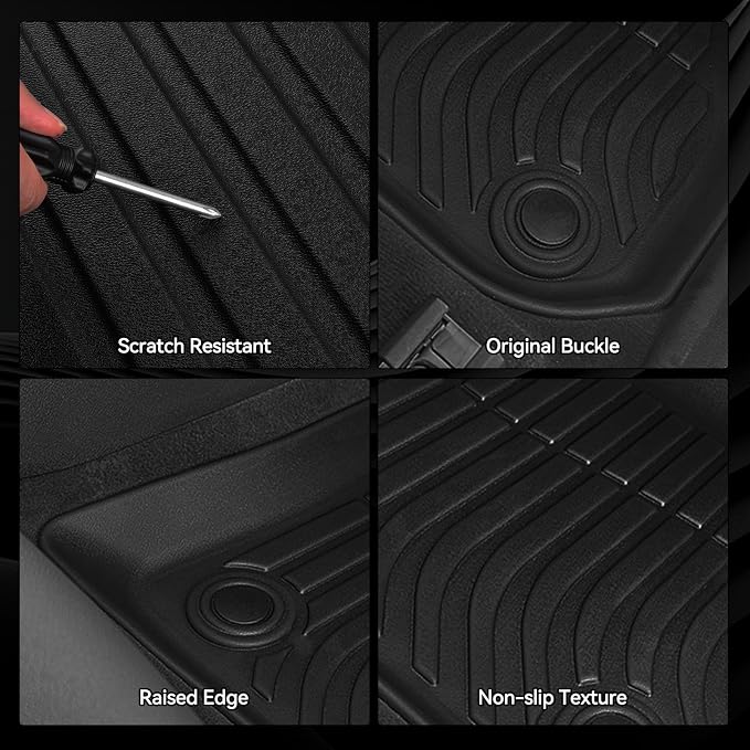 Floor Mats for 2011-2012 Dodge Durango 6 Seats/Captain Seat | Trunk Mat and 2nd/3rd Backrest Mat & Door Sill Guard All Weather TPE Protector Full Set Interior Accessories Floor Liners - Image 7