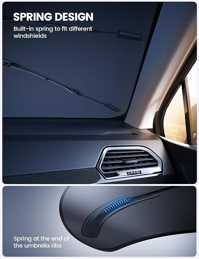 Civic 2016-2025 Foldable Car Windshield Sunshade Umbrella UV Block Coating | Foldable Umbrella Shade, 5 Layers UV Block Coating, Window Heat Insulation Protect for 2016-2025 Civic Windshield Accessories - Image 4