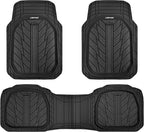 CAR PASS DeepDish Heavy Duty Rubber Floor Mats 3-Piece, Universal M-XL Size Trim-to-Fit Automotive Floor Mats for Truck Van SUV, Durable Waterproof All Weather Car Mats (Solid Black) - Image 8
