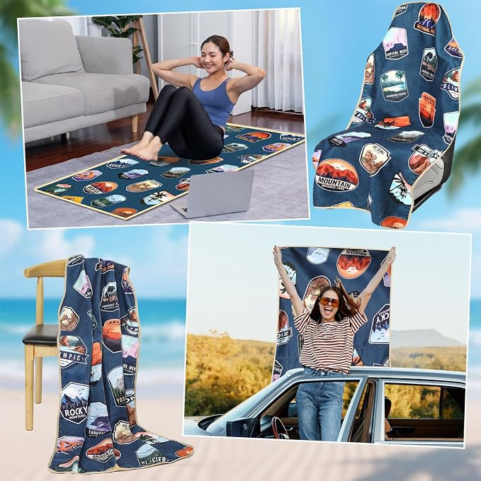Lonfliness 1PCS Car Seat Cover Towel Non Slip Front Seat Car Seat Towel Athletic Running Towel Washable Seat Cover for Gym Workout Sweat Outdoor Sport Beach Hiking Yoga (National Park) - Image 7