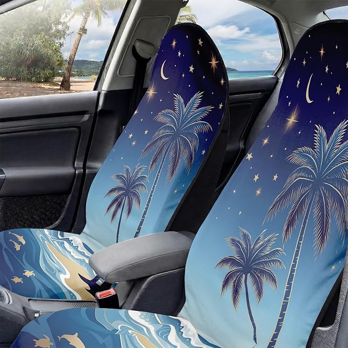 2 Pack Car Seat Towel Covers, Sweat-Proof Microfiber Seat Protectors for Gym, Running, Beach & Workout, Breathable Quick-Dry, Machine Washable, Starry Palm Sea Print, Universal Fit - Image 5