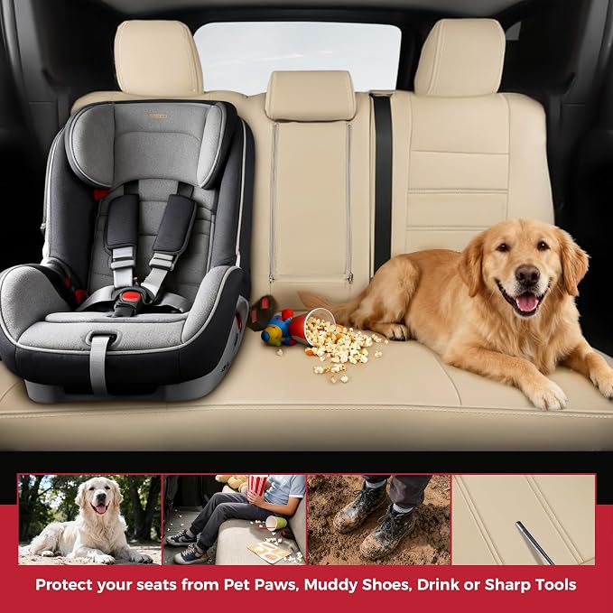 FREESOO Custom Leather Seat Covers for Toyota Corolla L LE Series 2014-2019 | Sedan, Full Set, Waterproof, Airbag Compatible, Scratch-resistant, Anti-slip, Protector Cushion, Durable Material, Easy-clean - Image 6