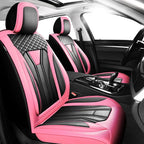 Fit Tacoma Premium Leather Car Seat Covers for Toyota Tacoma 2016-2022 2023 - Waterproof，Breathable，All-Weather Seat Cushion Protecto & Airbag Compatible, 2 Front Seat Pink&Black by Unknown