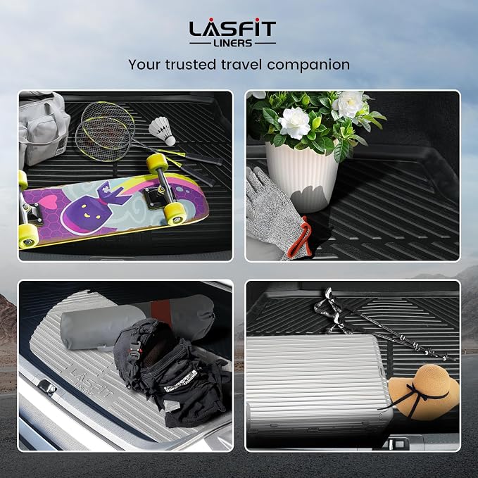 LASFIT Cargo Mat & Backrest Mats for 2022-2025 Mitsubishi Outlander | Not Fit PHEV or Sport Models, 3D Custom Fit TPE All Weather Trunk Liner, Full Coverage Secure-Fit Cargo Liner, Easy to Wash - Image 8