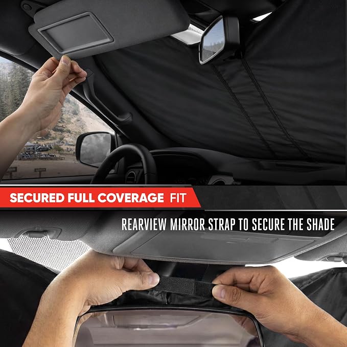 Motor Trend Windshield Sun Shade for Toyota Tundra - Tundra Accessories 2007-2021 - Custom Fit Sun Shade for Car Windshield - Automotive Toyota Truck Window Sunshade Cover for Interior Protection - Image 4