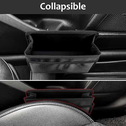 Accmor Collapsible Car Trash Can, Vehicle Garbage Organizer Holder Bin with One Roll Trash Bag, Waterproof Hanging Mini Auto Dustbin Accessories Storage Container for Vans, SUVs - Image 2
